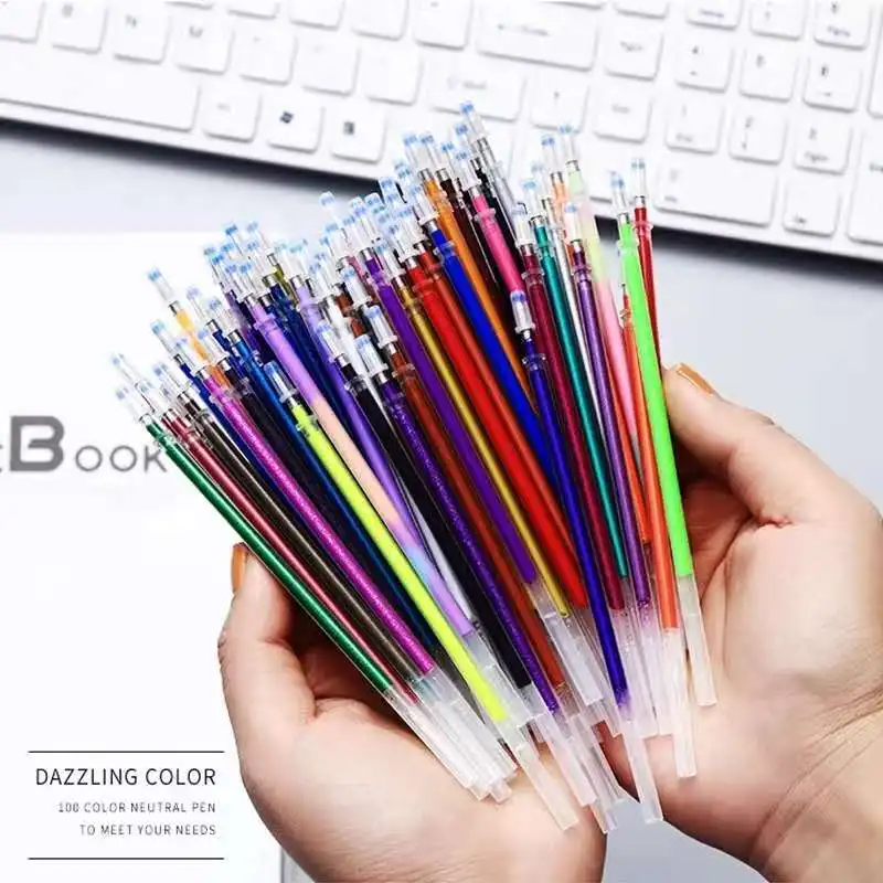 100 pcs/Set 100 Colors Gel Pen Refill Rod Multi Flash Colored Painting Gel Ink Pens Refills for Painting Graffiti Stationery
100 pcs/Set 100 Colors Gel Pen Refill Rod Multi Flash Colored Painting Gel Ink Pens Refills for Painting Graffiti Stationery