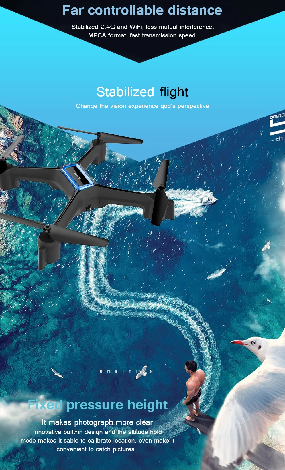 Flymax 2 WiFi Quadcopter 2.4G FPV Streaming Drone 