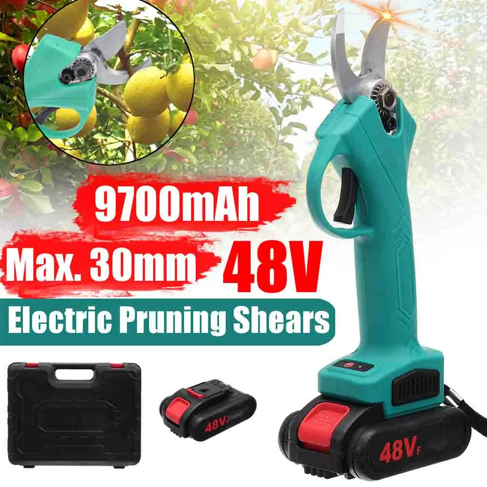 48V 9700mAh Cordless Electric Pruning Shears Secateur Branch Cutter Scissor With 1 Battery 110V-220V UK Plug
48V 9700mAh Cordless Electric Pruning Shears Secateur Branch Cutter Scissor With 1 Battery 110V-220V UK Plug