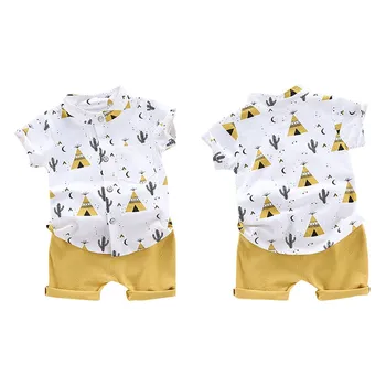 Summer Baby Boys Casual Short Sleeve Floral Pyramid Pattern Shirt Tops+Shorts Set
Summer Baby Boys Casual Short Sleeve Floral Pyramid Pattern Shirt Tops+Shorts Set