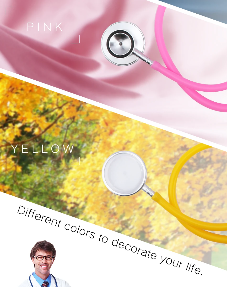 Generic 5pc Multifunctional Dual Head Stethoscope Medical Cardiology Stethoscope Doctor