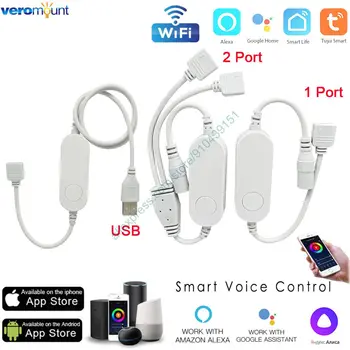 Tuya Smart WiFi LED Controller DC 5V-24V USB / DC 1 to 1/2 Port Smart Life APP Remote Alexa Google Voice Control for RGB Strips
Tuya Smart WiFi LED Controller DC 5V-24V USB / DC 1 to 1/2 Port Smart Life APP Remote Alexa Google Voice Control for RGB Strips