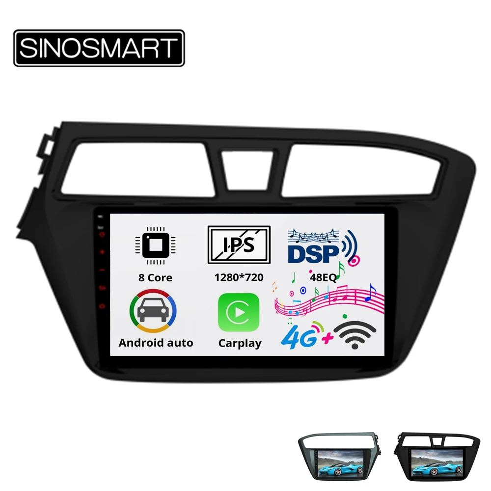 Sinosmart 8 сердечника DSP 48EQ 2Din IPS/QLED 2.5D экран автомобильный gps радио навигации плеер