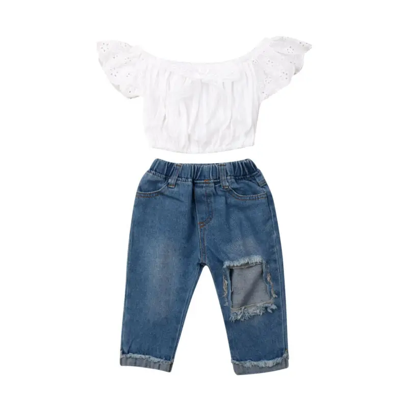 Autumn Clothes 2PCS Kids Baby Girl Clothes Off Shoulder Tops Denim Jeans Long Pants Outfits Set Clothes 1-6Y
Autumn Clothes 2PCS Kids Baby Girl Clothes Off Shoulder Tops Denim Jeans Long Pants Outfits Set Clothes 1-6Y