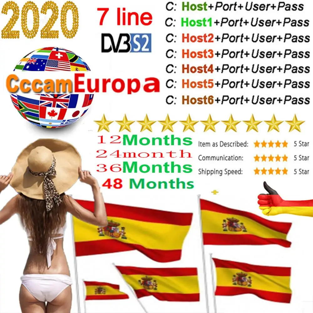 2020 The Most Stable Cccams for Europe Spain 7 line Cccam Satellite tv Receiver 7 Clines WIFI FULL HD DVB-S2 Support Ccams
2020 The Most Stable Cccams for Europe Spain 7 line Cccam Satellite tv Receiver 7 Clines WIFI FULL HD DVB-S2 Support Ccams