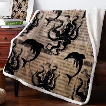 BIGHOUSES Throw Blanket Retro Style Newspaper Sea Animal Silhouette Fleece Blankets Personalized Blankets Bedclothes
BIGHOUSES Throw Blanket Retro Style Newspaper Sea Animal Silhouette Fleece Blankets Personalized Blankets Bedclothes