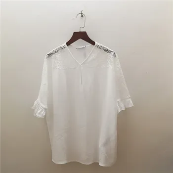Women Shirt 2019 Openwork Lace Panel Ruffle Sleeve Blouses & Shirts Two Colors
Women Shirt 2019 Openwork Lace Panel Ruffle Sleeve Blouses & Shirts Two Colors