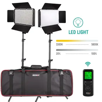 VILTROX VL-D640T LED Video Light Bi-color Dimmable Wireless remote Panel Lighting Kit +75" Light Stand for studio shooting
VILTROX VL-D640T LED Video Light Bi-color Dimmable Wireless remote Panel Lighting Kit +75" Light Stand for studio shooting