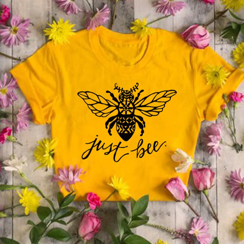 Just Bee Graphic Tees Women Save The Bees Slogan T-shirt Bee Kind Protect Our Planet Tshirt Cotton Girl Casual Shirts Drop Ship
Just Bee Graphic Tees Women Save The Bees Slogan T-shirt Bee Kind Protect Our Planet Tshirt Cotton Girl Casual Shirts Drop Ship