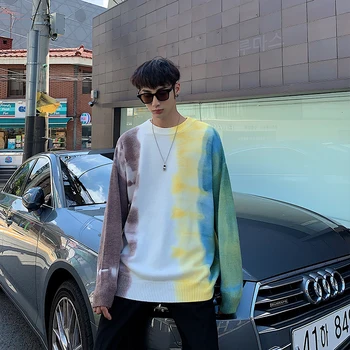 Winter New Sweater Men's Warm Fashion Tie Dyed Printed Casual Knit Sweater Man Wild Loose Long-sleeved Pullover Male Clothes
Winter New Sweater Men's Warm Fashion Tie Dyed Printed Casual Knit Sweater Man Wild Loose Long-sleeved Pullover Male Clothes