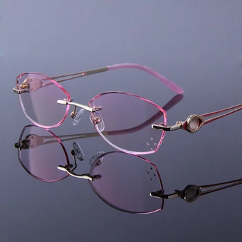 New Women Rimless Glasses Frame Optical Reading Glasses Luxury Rhinestone Cutting Lens Prescription Glasses For Presbyopia Pink
New Women Rimless Glasses Frame Optical Reading Glasses Luxury Rhinestone Cutting Lens Prescription Glasses For Presbyopia Pink