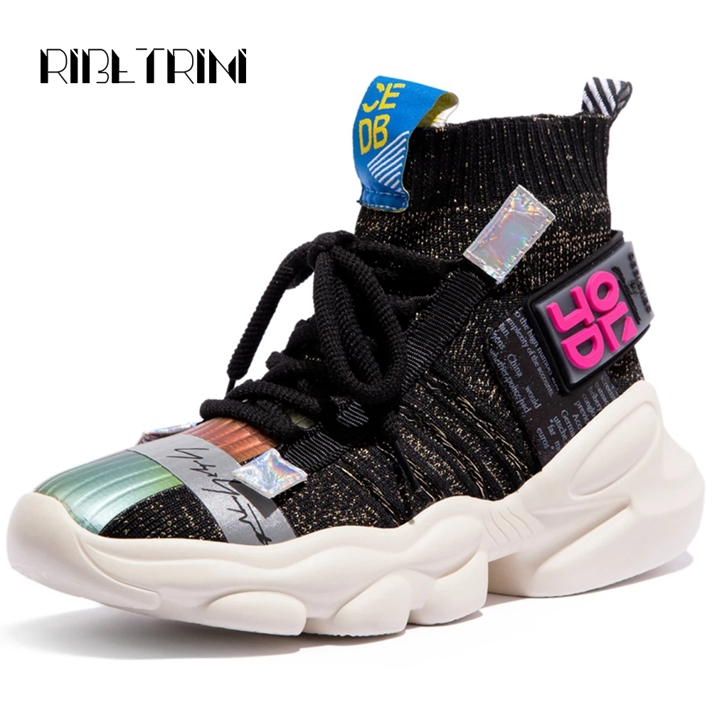 RIBETRINI New 2019 Women Sneakers Fashion Breathable Mesh Summer Autumn Shoes Woman Thick Platform Heels Lace Up Sock Sneakers
RIBETRINI New 2019 Women Sneakers Fashion Breathable Mesh Summer Autumn Shoes Woman Thick Platform Heels Lace Up Sock Sneakers