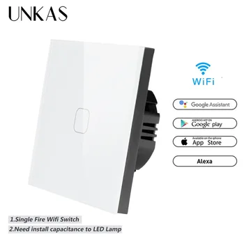 UNKAS EU Standard 1 Gang Amazon Alexa Voice Control Tuya/Smart Life/ewelink WiFi smart switch Touch Switch for Google Home
UNKAS EU Standard 1 Gang Amazon Alexa Voice Control Tuya/Smart Life/ewelink WiFi smart switch Touch Switch for Google Home