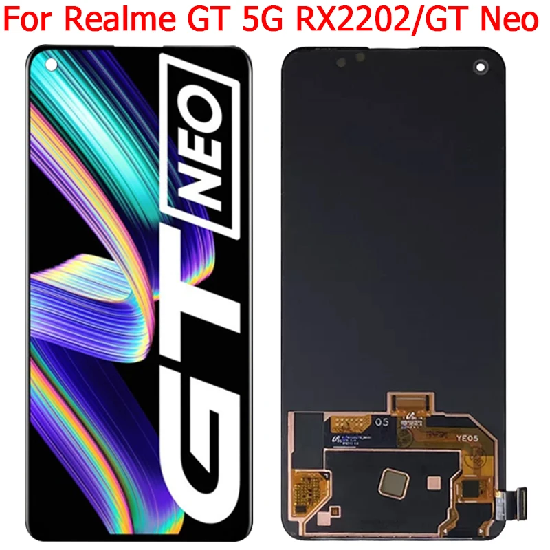 Новинка оригинальный ЖК-дисплей для Realme GT Φ RX2202 с рамкой 6 43 дюйма NEO RX3031 сенсорный