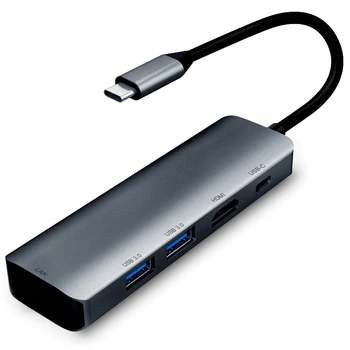 5 in 1 USB-C Hub Multi USB 3.0 HUB HDMI RJ45 Adapter Docking Station PD Charging Type C HUB for Pro
5 in 1 USB-C Hub Multi USB 3.0 HUB HDMI RJ45 Adapter Docking Station PD Charging Type C HUB for Pro