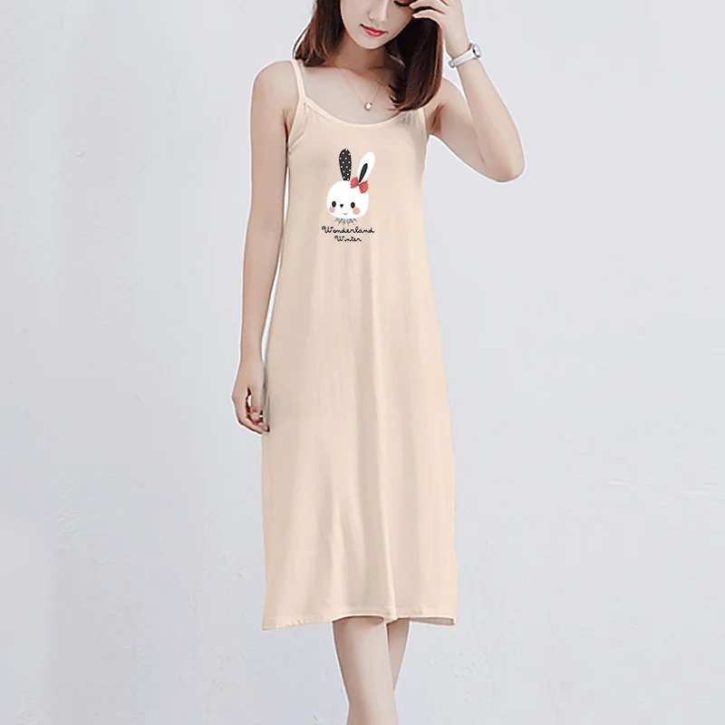 Nightdress Nuisette Femme Cute Cartoon Rabbit Print Sexy Fit Spaghetti Strap Nightie Casual Fit Sleepwear Comfortable Nightwear
Nightdress Nuisette Femme Cute Cartoon Rabbit Print Sexy Fit Spaghetti Strap Nightie Casual Fit Sleepwear Comfortable Nightwear
