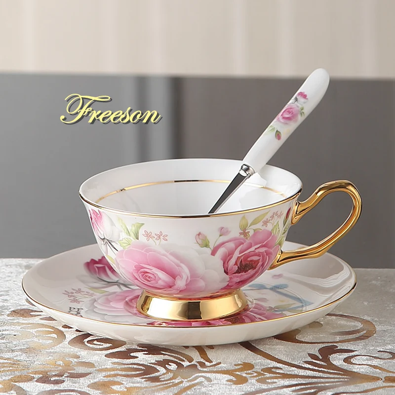Elegant Rose Bone China Tea Cup Saucer Spoon Set 200ml Europe Advanced Porcelain Coffee Cup British Pastoral Ceramic Teacup
Elegant Rose Bone China Tea Cup Saucer Spoon Set 200ml Europe Advanced Porcelain Coffee Cup British Pastoral Ceramic Teacup