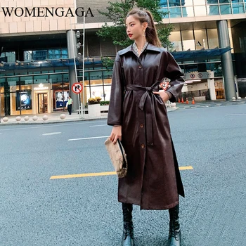 Korea Handsome PU leather Windbreaker Woman 2020 spring Overknee Loose long Coat with belt Overcoat long sleeve TideGDTY
Korea Handsome PU leather Windbreaker Woman 2020 spring Overknee Loose long Coat with belt Overcoat long sleeve TideGDTY