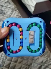 Cubo mágico para aliviar el estrés, juguete giratorio de granos mágicos, juguete creativo de descompresión, aprendizaje educativo, juego de rompecabezas antiestrés