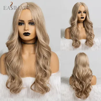 EASIHAIR Long Wavy Blonde Ombre Synthetic Wigs Female Middle Part Heat Resistant Fiber Wigs for African America Women 
EASIHAIR Long Wavy Blonde Ombre Synthetic Wigs Female Middle Part Heat Resistant Fiber Wigs for African America Women