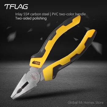 Tflag DELI Tool Hardware Dual-color Rubber Handle Wire pliers Electrician 6-inch Wire Breaking Flat-mouth pliers
Tflag DELI Tool Hardware Dual-color Rubber Handle Wire pliers Electrician 6-inch Wire Breaking Flat-mouth pliers
