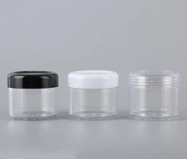 

1200pcs Plastic Screw Cap with Clear Base Empty Cosmetic Jar for Nail Powder Bottle Eye Shadow Container 30g 30ml/1oz SN710