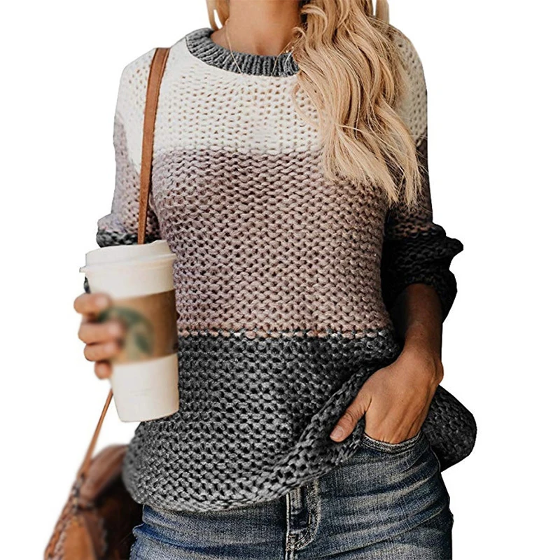 Women's Sweaters Clothing Fall Contrast Color Simple Splicing Pullover Round Collar Knitting Comfortable Knitwear Jumper Tops
Women's Sweaters Clothing Fall Contrast Color Simple Splicing Pullover Round Collar Knitting Comfortable Knitwear Jumper Tops