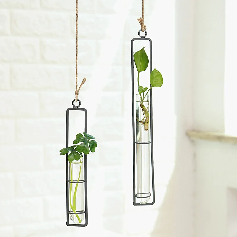Креативная настенная подвесная ваза для цветов железная стеклянная гидропоника