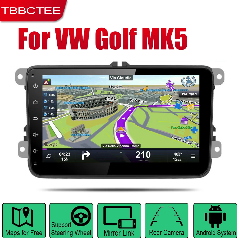 Android автомобильный gps Navi для Volkswagen VW Golf MK5 2005 2006 2007 2008 плеер навигацией Wi Fi BT Mulitmedia