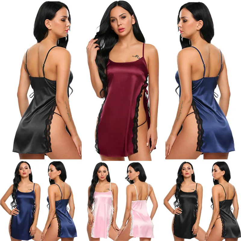 Nuisette Robe de nuit en soie et dentelle Nuisette Robe de nuit en soie et dentelle
