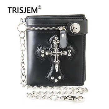 Men's Chain Wallet Genuine Leather Punk Personality Wallet RFID Blocking Coin Purse ID Credit Card Holder Anti-Theft Short Purse
Men's Chain Wallet Genuine Leather Punk Personality Wallet RFID Blocking Coin Purse ID Credit Card Holder Anti-Theft Short Purse