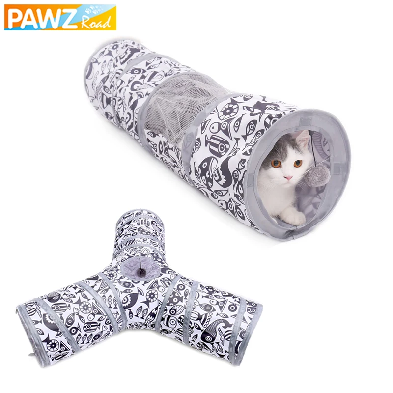 2 Styles Pet Cat Tunnel Toy with Playing Ball for Cats Kitten Funny Fishes Pattern Collapsible Interactive Tube Train for Rabbit
2 Styles Pet Cat Tunnel Toy with Playing Ball for Cats Kitten Funny Fishes Pattern Collapsible Interactive Tube Train for Rabbit