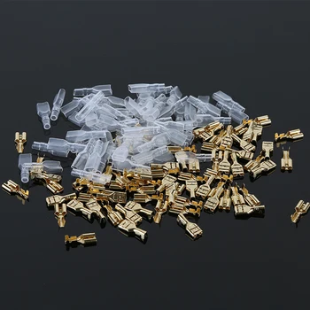 200PCS Male/Spade Crimp Female Electrical Connector Insulating Sleeve Faston Terminal for 22-16 AWG Kit Gold Brass Solder
200PCS Male/Spade Crimp Female Electrical Connector Insulating Sleeve Faston Terminal for 22-16 AWG Kit Gold Brass Solder