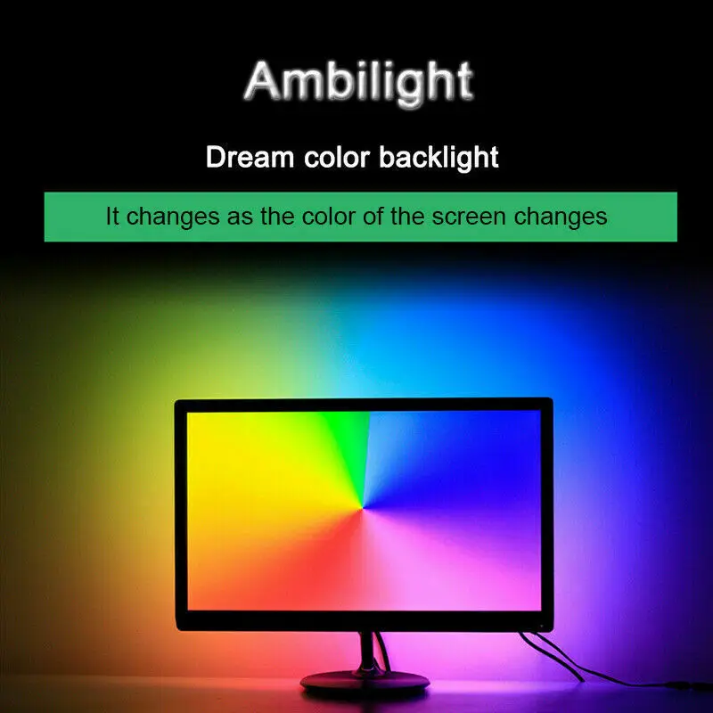 1 Pcs DIY Ambilight TV USB WS2812B LED Strip Tape Computer PC Screen Backlight Belt Computer Display Fantasy Decorative Light
1 Pcs DIY Ambilight TV USB WS2812B LED Strip Tape Computer PC Screen Backlight Belt Computer Display Fantasy Decorative Light