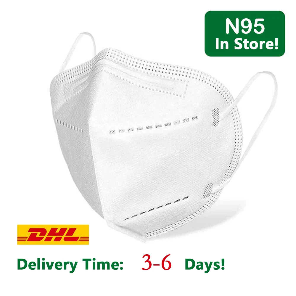 

N95 Face Mask 20 50pcs 95% Filtration Gas pollution 4 ply Safety pm2.5 Protective Anti Dust Respirator Disposable KN95 Masks
