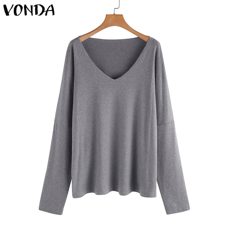 VONDA Autumn Solid Blouses Loose Basic Knitwear Tops Casual Long Sleeve Deep V Neck Shirt Femme Pullover Blusas Women's Tunic
VONDA Autumn Solid Blouses Loose Basic Knitwear Tops Casual Long Sleeve Deep V Neck Shirt Femme Pullover Blusas Women's Tunic