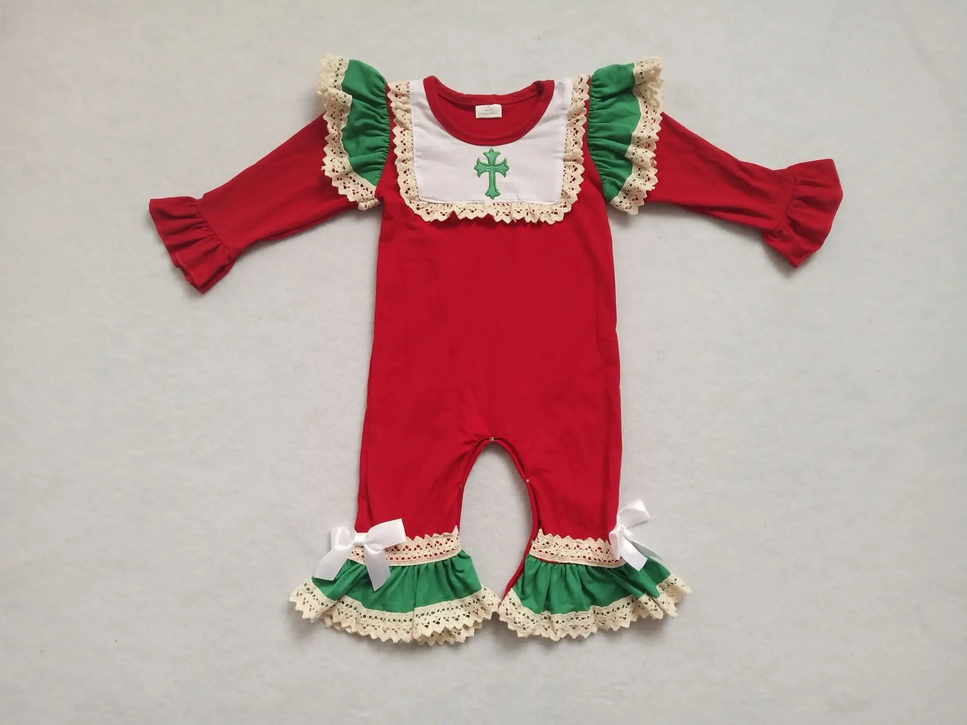 baby Christmas fall long sleeve romper cross pattern design clothing romper
baby Christmas fall long sleeve romper cross pattern design clothing romper