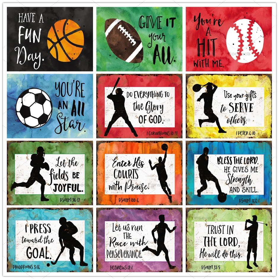 Vintage Sports Metal Signs Retro Soccer Basketball Baseball Tin Plaques Garden Outdoor Pub Home Wall Decoration Iron Painting
Vintage Sports Metal Signs Retro Soccer Basketball Baseball Tin Plaques Garden Outdoor Pub Home Wall Decoration Iron Painting