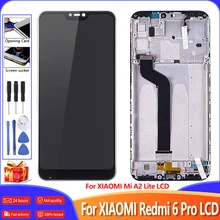 Écran LCD de remplacement, 5.84 pouces, qualité AAA, avec cadre, pour Xiaomi Mi A2 Lite, résolution 2280x1080, pour Redmi 6 Pro=