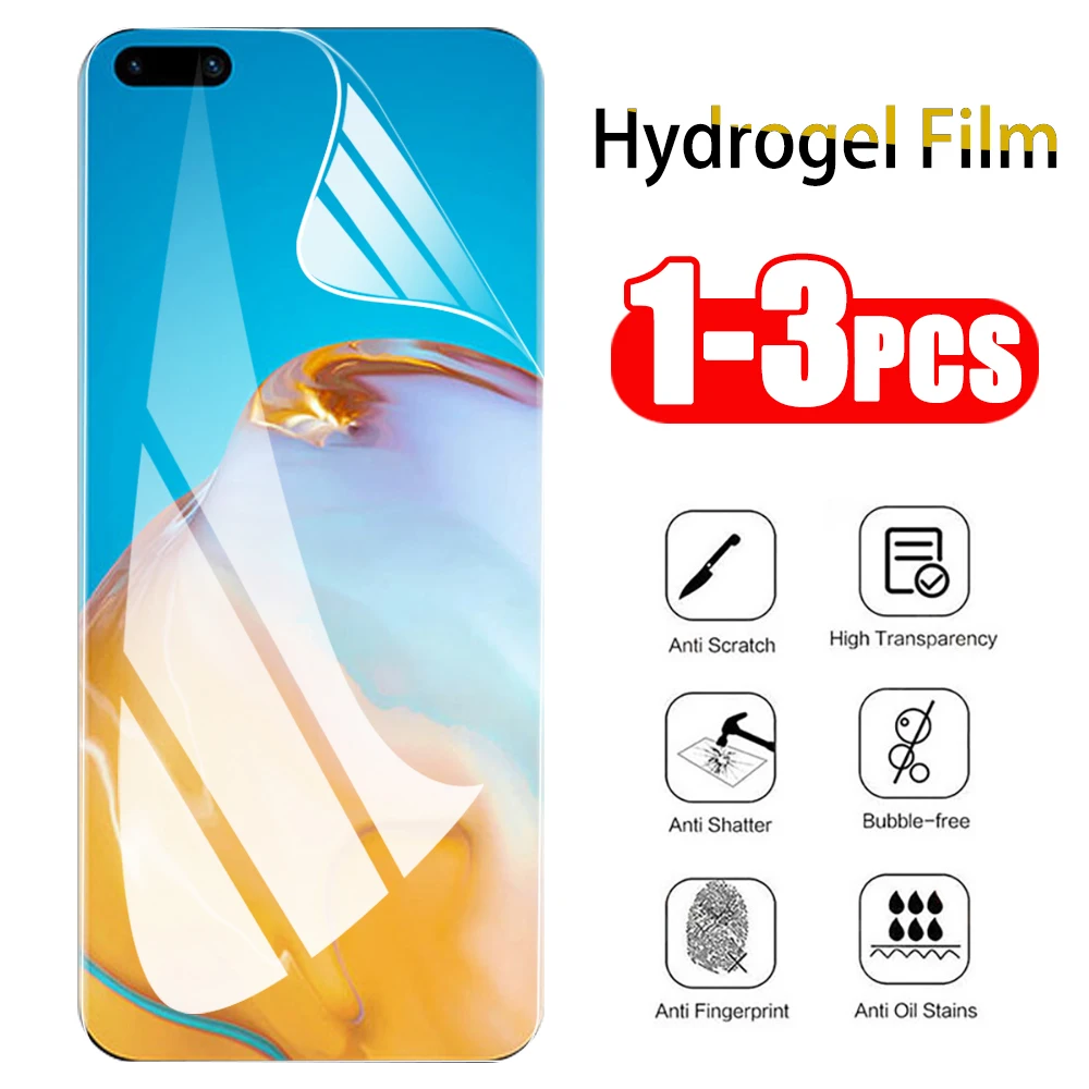 1 3 шт Гидрогелевая пленка для Huawei P40 Pro Plus Lite 4G 5G E защита экрана P30 P Smart не