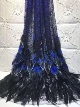 Luxurious high-end noble blule beaded embroidery flower trim with wavy feather lace fabric, handmade lace DIY decoration 
Luxurious high-end noble blule beaded embroidery flower trim with wavy feather lace fabric, handmade lace DIY decoration