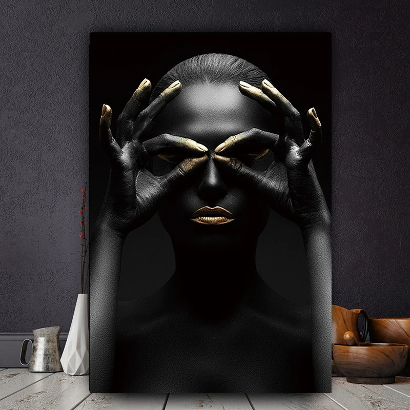 Фото Contemplator черная африканская Обнаженная женщина картина маслом на холсте постеры и