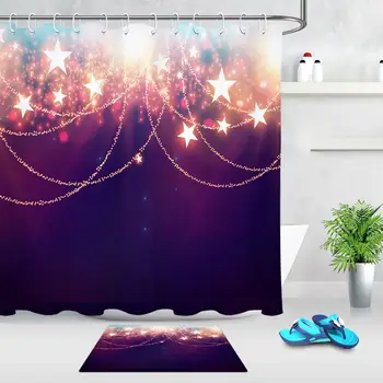 Christmas Star Lights String Polyester Fabric Waterproof Shower Curtain 12 Hooks Bathroom Accessory Sets & Bath Doormat 
Christmas Star Lights String Polyester Fabric Waterproof Shower Curtain 12 Hooks Bathroom Accessory Sets & Bath Doormat