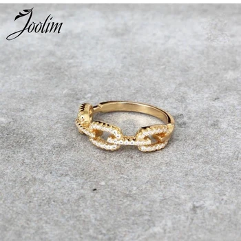 Joolim High End Gold Finish Mirco Glass Pave Link Rings for Women Trendy Jewelry Brass Jewelry
Joolim High End Gold Finish Mirco Glass Pave Link Rings for Women Trendy Jewelry Brass Jewelry