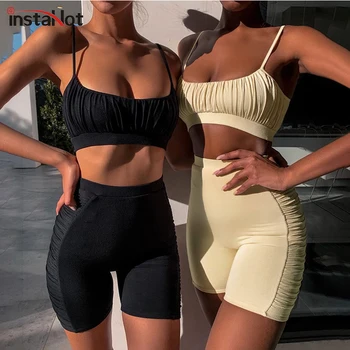 InstaHot Sexy Spaghetti Strap Cami Hot Shorts 2 Pieces Set Summer Women Skinny Fitness Casual Ruched Top Female Two Piece Outfit
InstaHot Sexy Spaghetti Strap Cami Hot Shorts 2 Pieces Set Summer Women Skinny Fitness Casual Ruched Top Female Two Piece Outfit