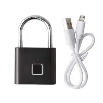 Zz0124 Fingerprint Padlock Smart Electronic Student Bag Anti-Theft Security Home Security Fingerprint Lock