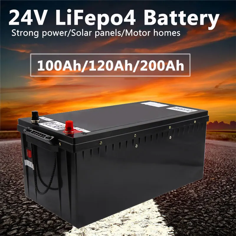 

Strong power LiFepo4 24V 100Ah/120Ah/200Ah lithium battery pack 3.2v cell with BMS for power tools inverter+10A charger