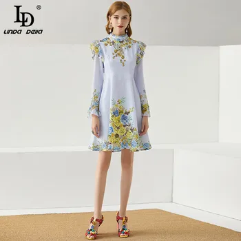 LD LINDA DELLA Fashion Runway Autumn Dress Women Stand collar Ruffle Luxurious Beading Long Sleeve Vintage Mini Dress Vestidos
LD LINDA DELLA Fashion Runway Autumn Dress Women Stand collar Ruffle Luxurious Beading Long Sleeve Vintage Mini Dress Vestidos