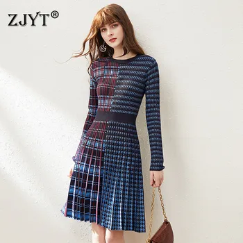 Elegant Lady Autumn Winter Dress Woman Clothes 2019 New Fashion Long Sleeve Vintage Plaid Print Casual Knitting Sweater Dresses
Elegant Lady Autumn Winter Dress Woman Clothes 2019 New Fashion Long Sleeve Vintage Plaid Print Casual Knitting Sweater Dresses
