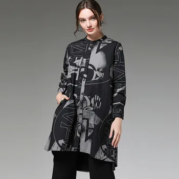 Plus Size Womens 2020 Spring Red Tops Fashion Stand Collar Personality Printed Single Breasted Loose Shirts Retro Long Sleeve
Plus Size Womens 2020 Spring Red Tops Fashion Stand Collar Personality Printed Single Breasted Loose Shirts Retro Long Sleeve